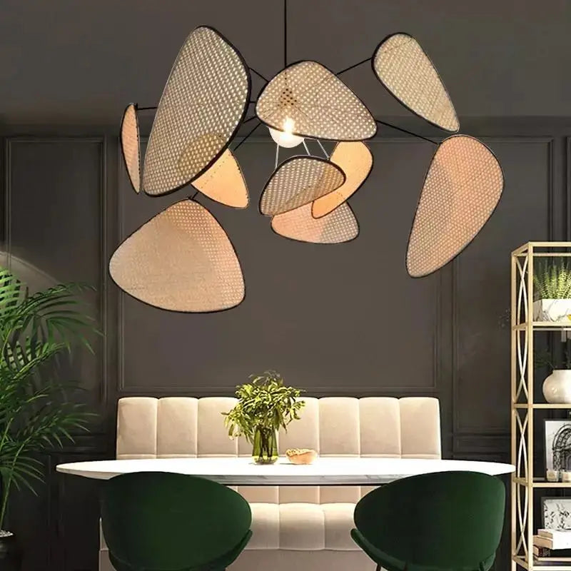 Handwoven Rattan Pendant Chandelier