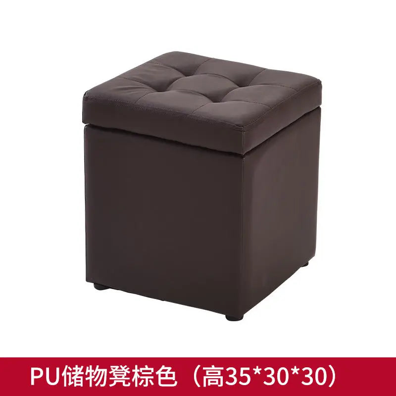 Foldable Leather Storage Ottoman