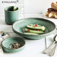 Handmade Green Ceramic Tableware