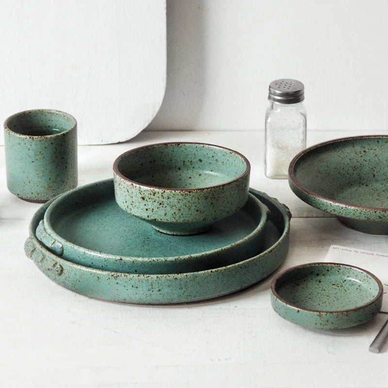 Handmade Green Ceramic Tableware