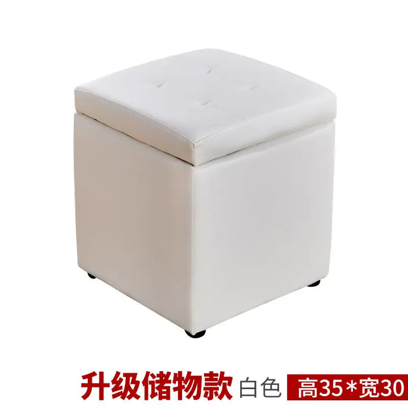 Foldable Leather Storage Ottoman