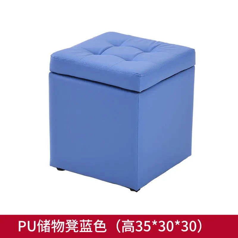 Foldable Leather Storage Ottoman