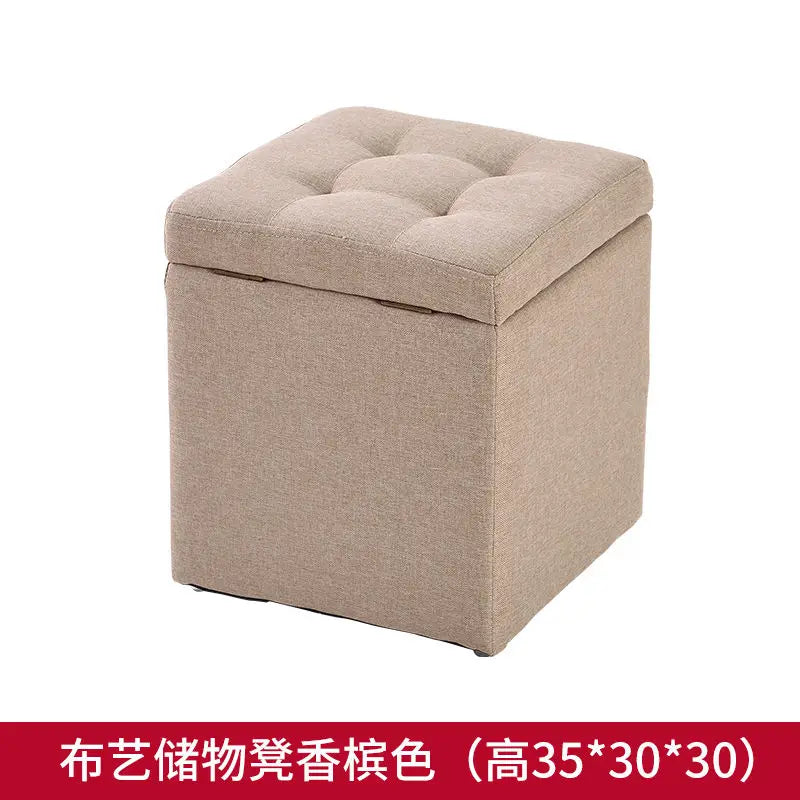 Foldable Leather Storage Ottoman