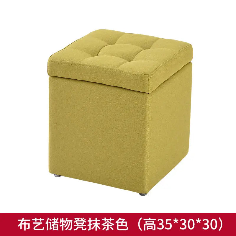 Foldable Leather Storage Ottoman