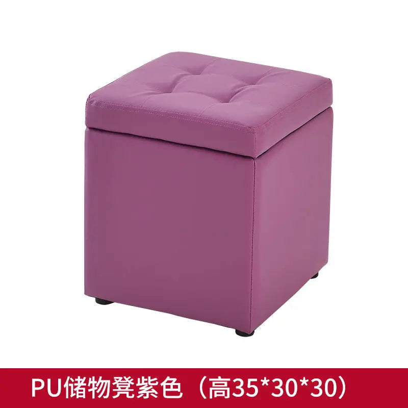 Foldable Leather Storage Ottoman