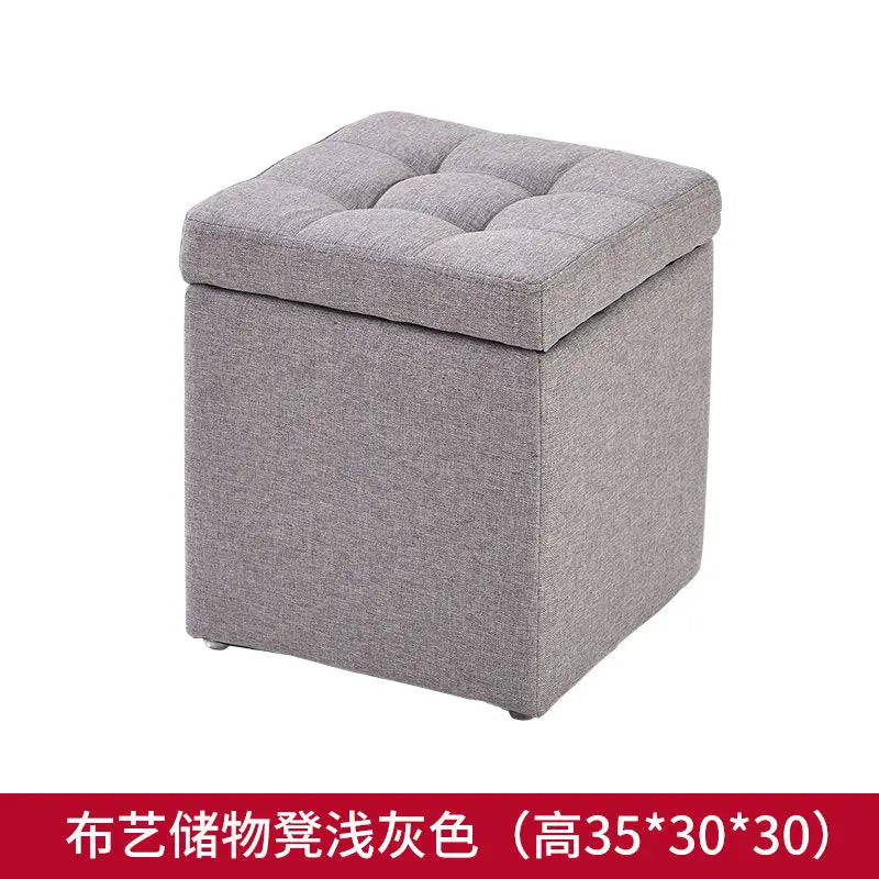 Foldable Leather Storage Ottoman