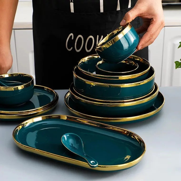 Gold Rim Ceramic Tableware