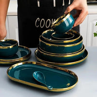 Gold Rim Ceramic Tableware