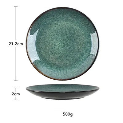 Peacock Glazed Ceramic Dinnerware