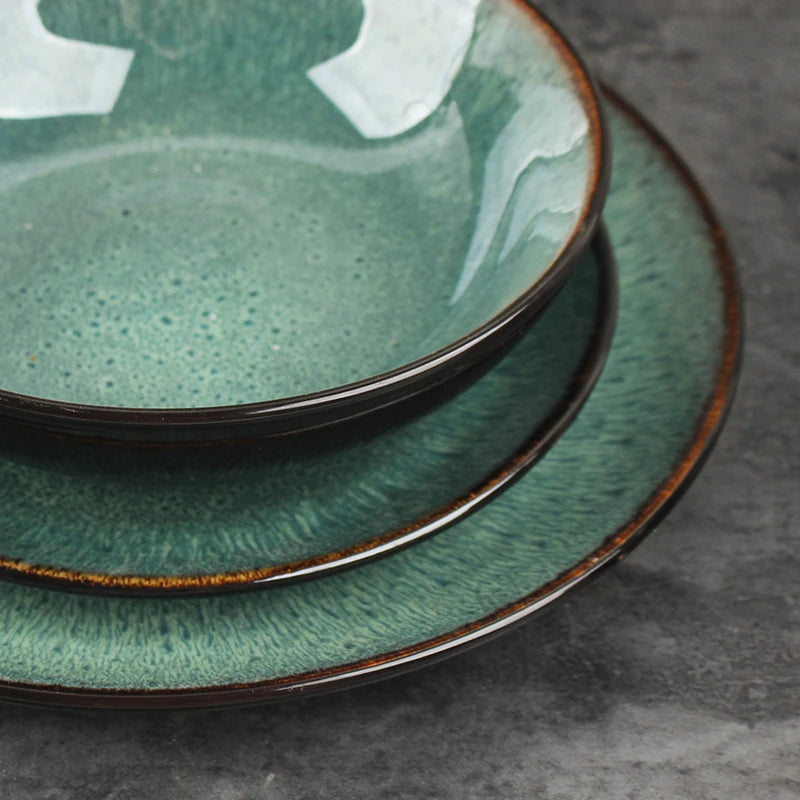 Peacock Glazed Ceramic Dinnerware