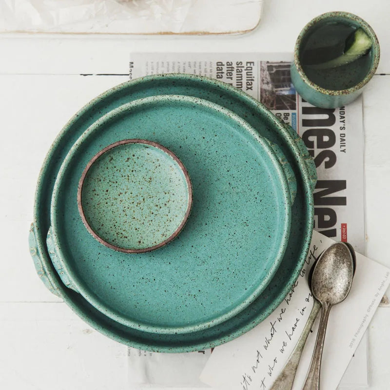Handmade Green Ceramic Tableware