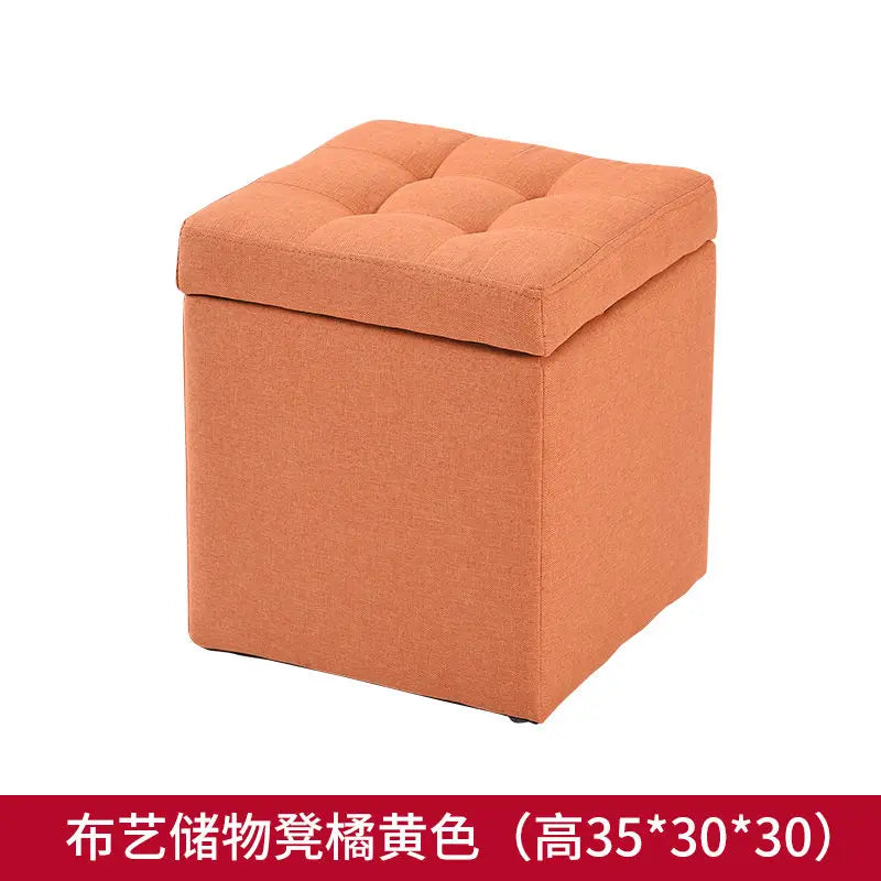 Foldable Leather Storage Ottoman