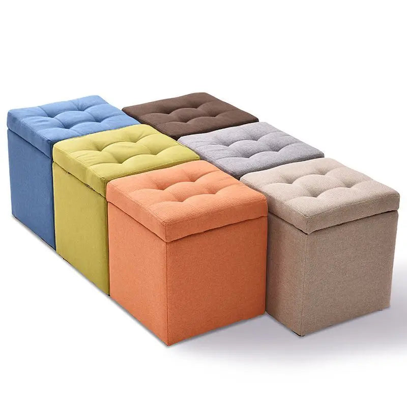 Foldable Leather Storage Ottoman