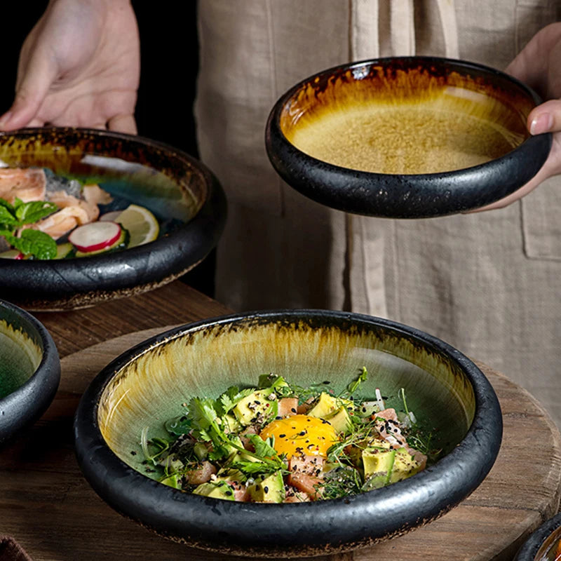 Ice Glaze Ceramic Sushi Plate