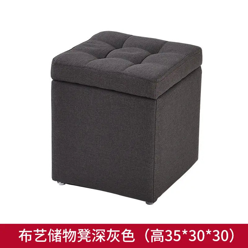 Foldable Leather Storage Ottoman