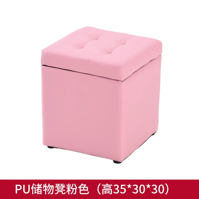 Foldable Leather Storage Ottoman