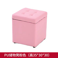Foldable Leather Storage Ottoman