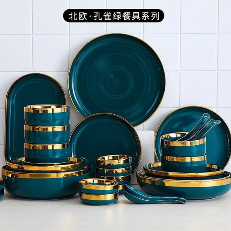 Gold Rim Ceramic Tableware