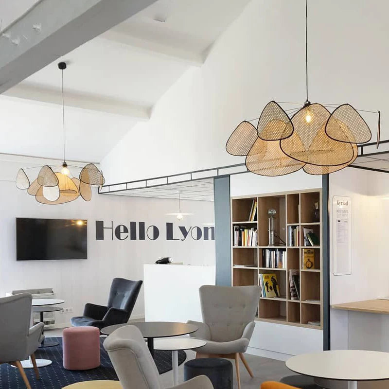 Handwoven Rattan Pendant Chandelier