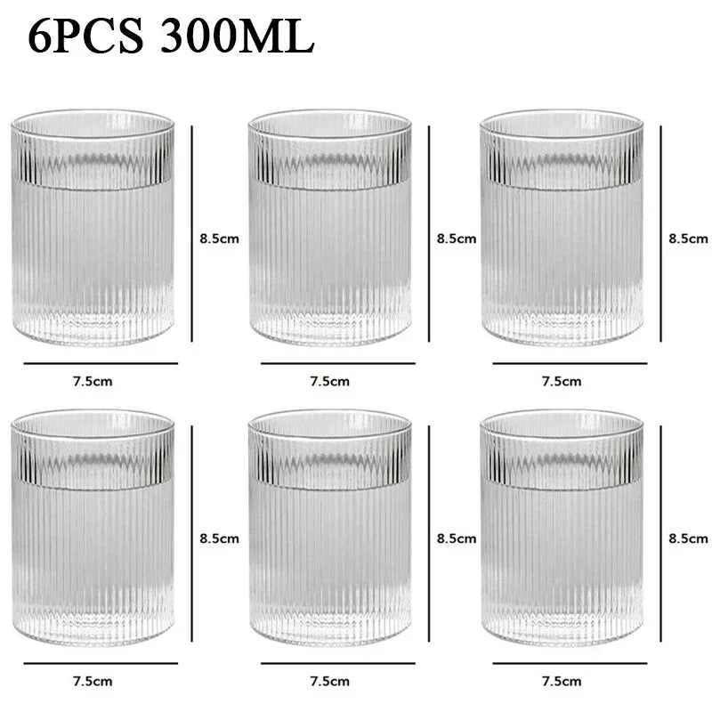 Vertical Pattern Cocktail Glasses