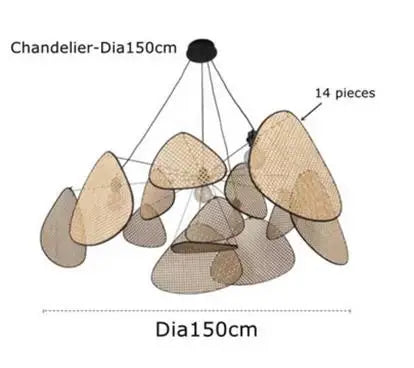 Handwoven Rattan Pendant Chandelier