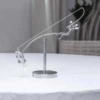 Balancing Fisherman Metal Sculpture