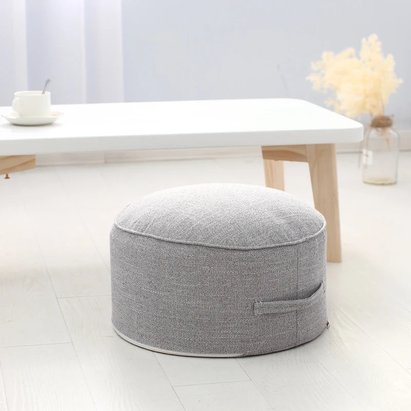 Cotton Linen Meditation Pouf