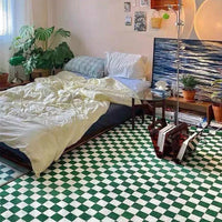 Retro Checkerboard Plush Area Rug