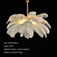 Feathered Ostrich Pendant Chandelier