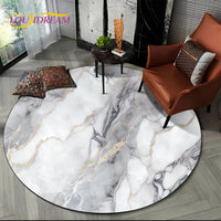 Marble Pattern Round Area Rug