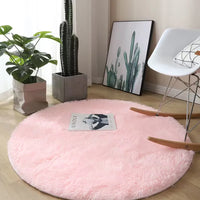 Fluffy Round Bedroom Area Rug