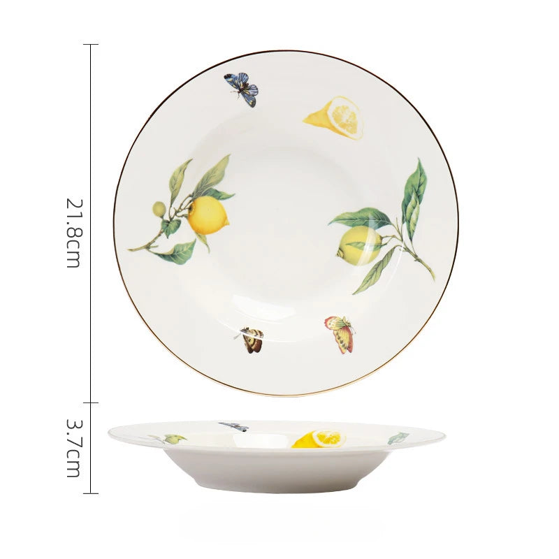 Lemon Pattern Ceramic Tableware Set
