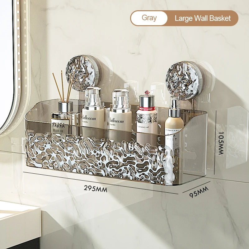 Glacier Pattern Suction Bathroom Shelf