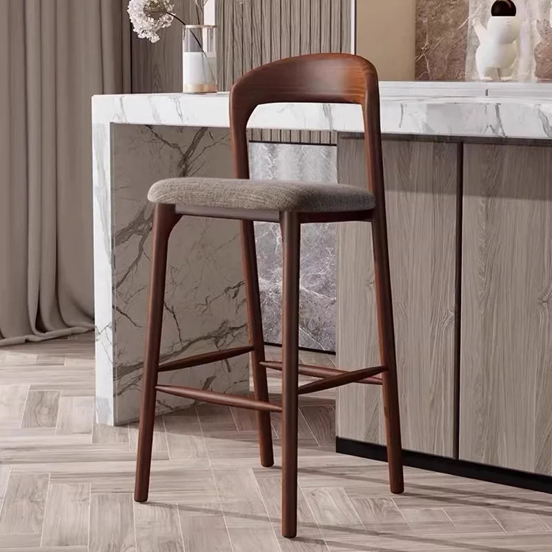 Nordic Wooden Bar Stool