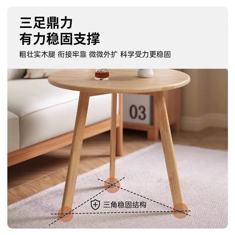 Round Rubberwood Coffee Table