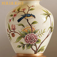 Painted Ceramic Bird Lamp