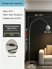 Adjustable Silver Standing Floor Lamp