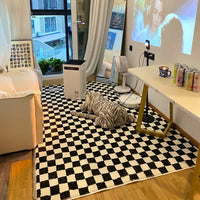 Retro Checkerboard Plush Area Rug