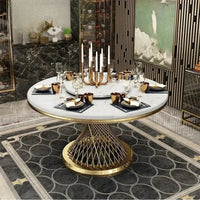 Marble Gold-Base Dining Set