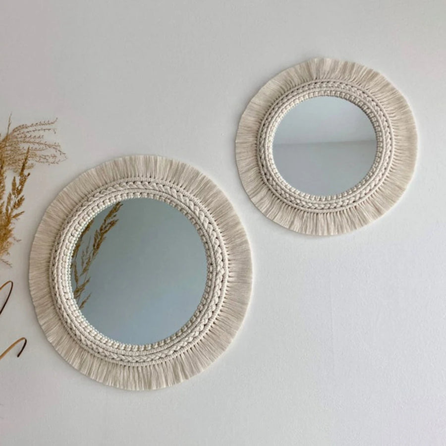 Macrame Round Decorative Mirror