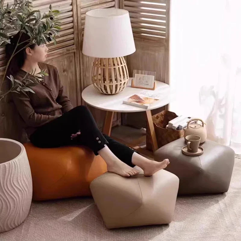 Stackable Wooden Accent Ottoman