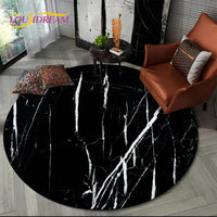 Marble Pattern Round Area Rug