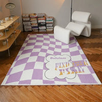 Retro Checkerboard Plush Area Rug