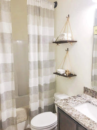 Rustic Rope Hanging Wood Shelf