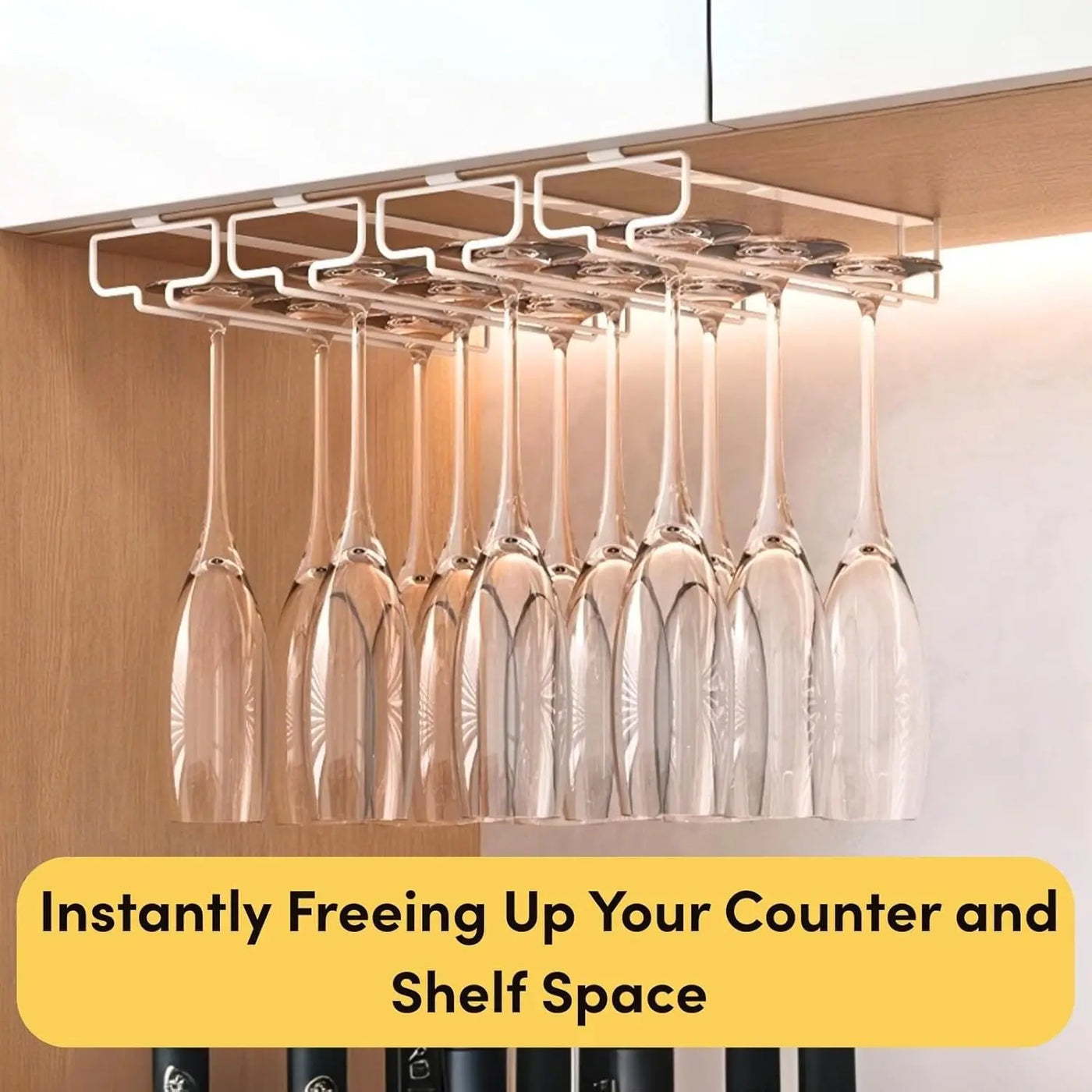 Under-Cabinet Wine Glass Rack