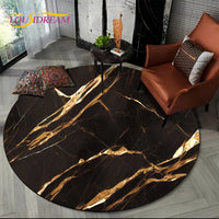 Marble Pattern Round Area Rug