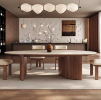 Oval Rock-Plate Dining Set