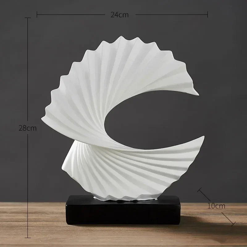 Golden Abstract Resin Sculpture