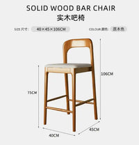 Nordic Wooden Bar Stool