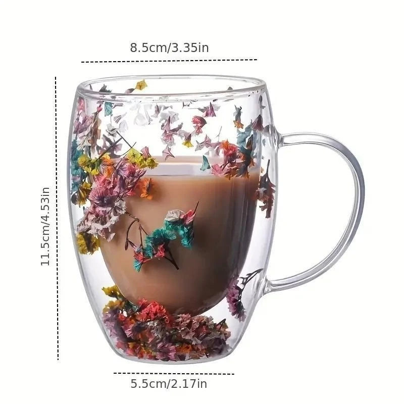 Dried Flower Double Wall Glass